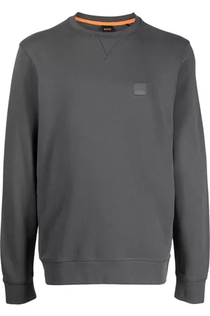 HUGO BOSS Men Sweatshirts - Logo-patch crew-neck sweatshirt