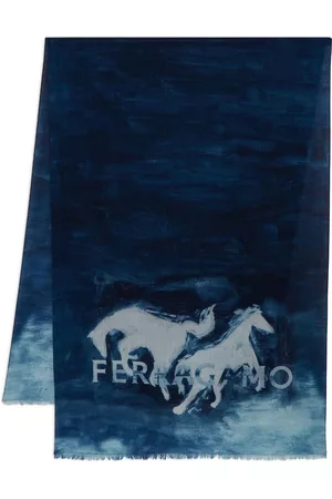 Salvatore Ferragamo Men Scarves - Horse-print wool stole