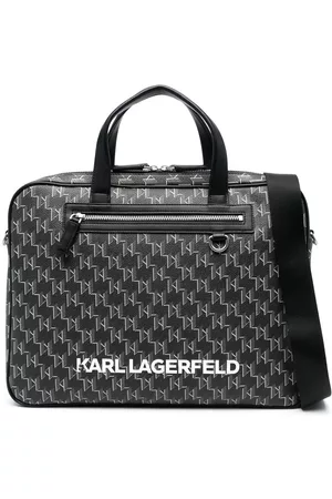 Karl Lagerfeld Monogram-print faux-leather briefcase