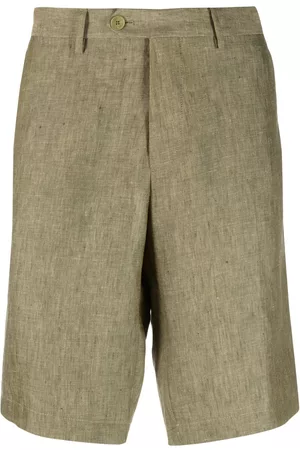Etro Men Chinos - Mélange linen chino shorts