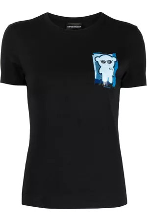 Emporio Armani Women Short Sleeve - Graphic-print cotton T-shirt