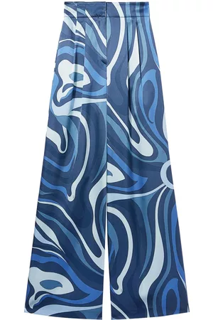 Puccini Women Wide Leg Pants - Abstract-print silk culottes