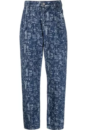 Karl Lagerfeld Women Tapered Jeans - Sketch-print tapered jeans
