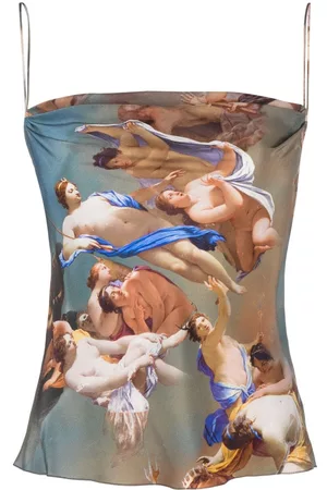 Balmain Sky-print silk camisole top