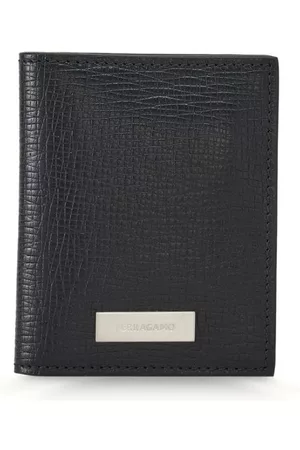 Salvatore Ferragamo Men Wallets - Logo-plaque textured leather wallet