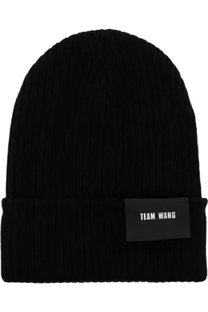 TEAM WANG design Logo-patch knitted beanie