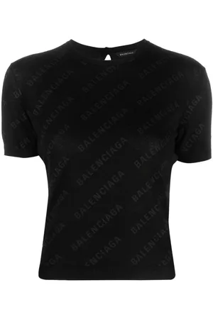 Balenciaga Mini Allover Logo knitted top
