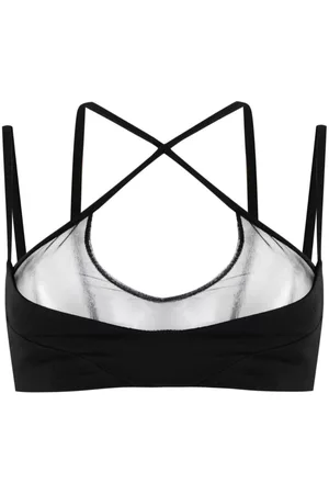 The Attico Mesh-panel criss-cross bralette top