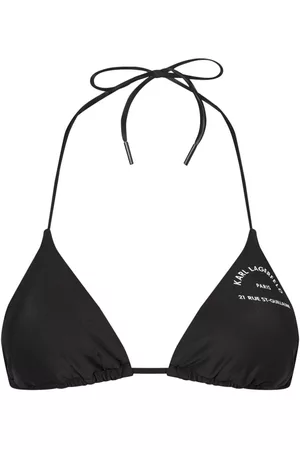 Karl Lagerfeld Women Triangle Bikinis - Triangle logo-print bikini top