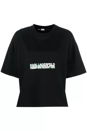 Karl Lagerfeld Women Short Sleeve - Logo-print short-sleeved T-shirt