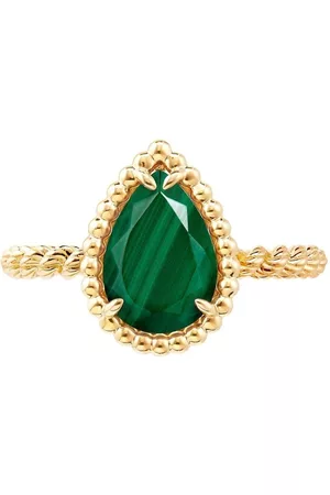 Boucheron Women Rings - 18kt yellow gold Serpent Bohème malachite S motif ring