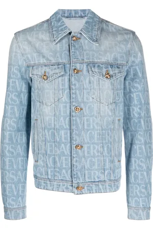 VERSACE Allover logo-print denim jacket