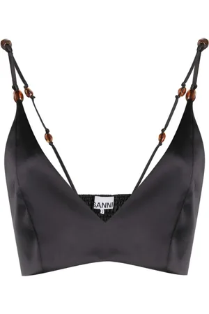Ganni Satin bralette top