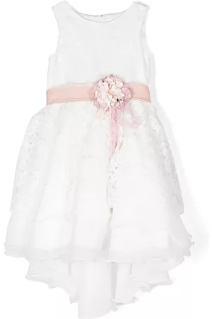 Mimilù Floral-applique tulle dress