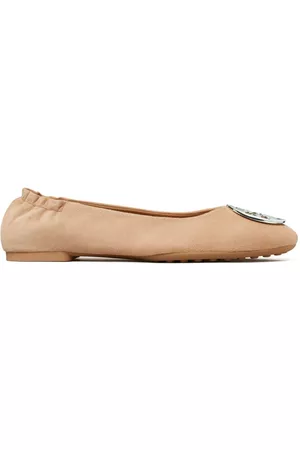Tory Burch Women Lace up Ballerinas - Claire logo-plaque ballerina flats