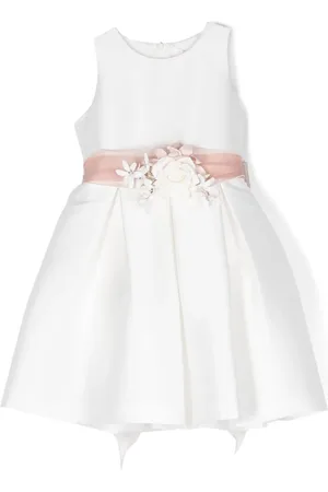 Mimilù Floral-appliqué pleated dress