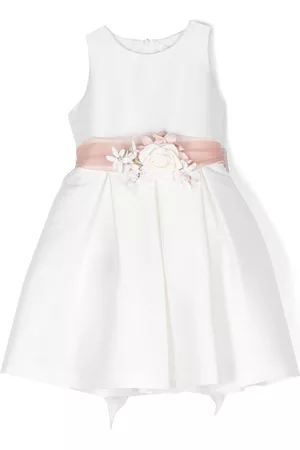 Mimilù Floral-appliqué pleated dress