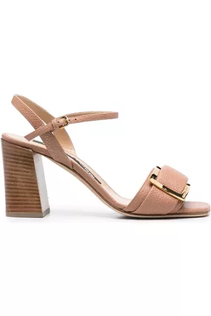 Sergio Rossi Women Sandals - Plaque-detail leather sandals