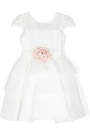 Mimilù Floral-applique tulle dress