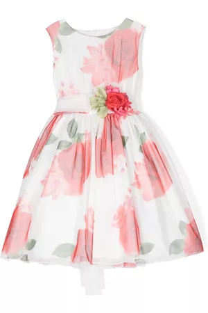 Mimilù Rose-print sleeveless tulle dress