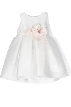 Mimilù Floral-appliqué full-skirt dress