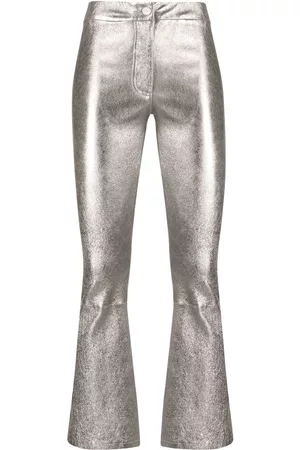 arma leder Women Pants - Metallic cropped trousers
