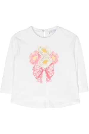 MONNALISA Floral-print long-sleeve T-shirt