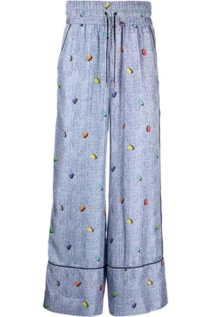 ROMEO HUNTE Striped satin silk trousers