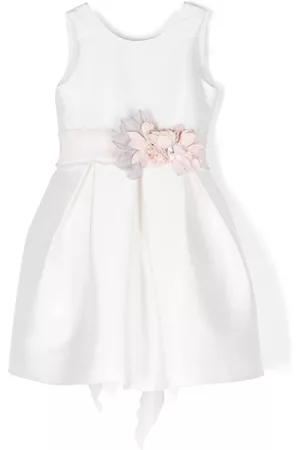 Mimilù Floral-appliqué pleated dress