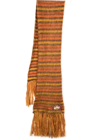 Marni Logo-patch frayed scarf