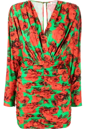 Ilkyaz Ozel Floral-print V-neck mini dress