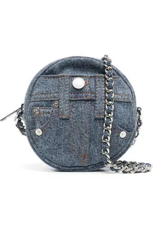Moschino Women 17 Inch Laptop Bags - Button-detail denim crossbody bag