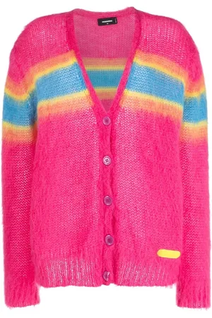 Dsquared2 Stripe-detail brushed cardigan