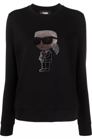 Karl Lagerfeld Women Sweatshirts - Ikonik 2.0 embellished cotton sweatshirt