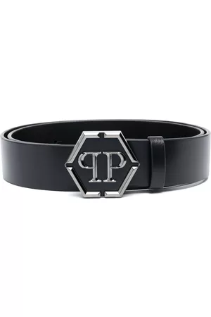 Philipp Plein Men Belts - Logo-lettering leather belt