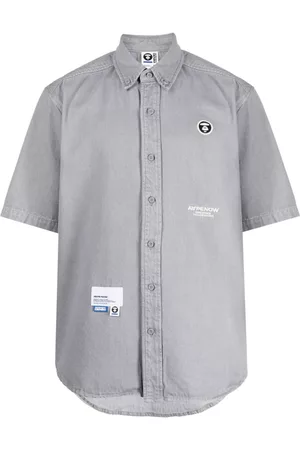 A Bathing Ape Chambray logo-appliqué shirt
