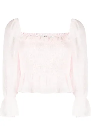 B+AB Floral-print textured blouse