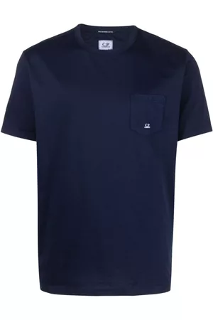 C.P. Company Men Long Sleeve Polo Shirts - Logo-print cotton T-shirt