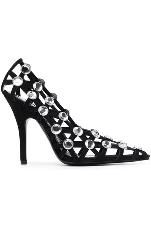 The Attico Grid 105mm rhinestone-embellished pumpss