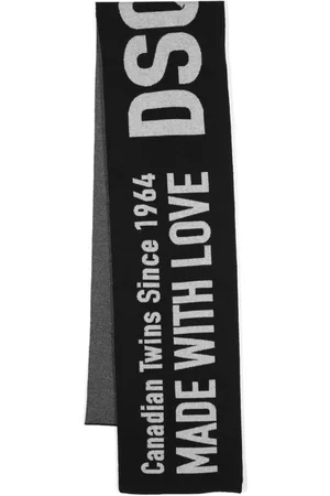 Dsquared2 Intarsia-knit logo wool scarf