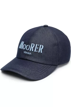 MOORER Men Caps - Embroidered-logo denim baseball cap