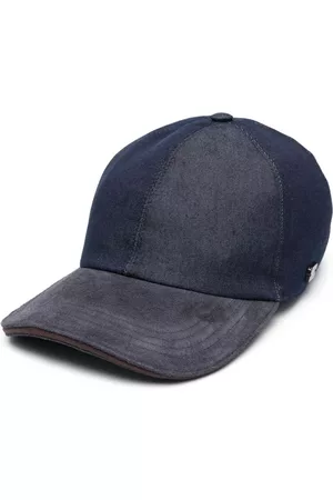 MOORER Men Caps - Logo-print denim baseball cap