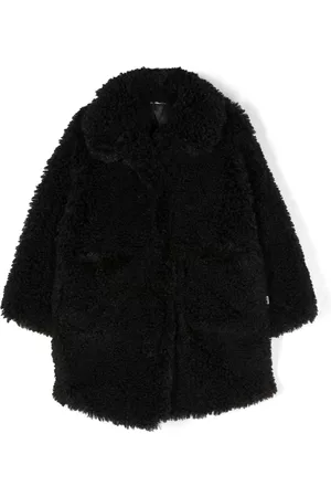 Nº21 Girls Coats - Faux-shearling single-breasted coat