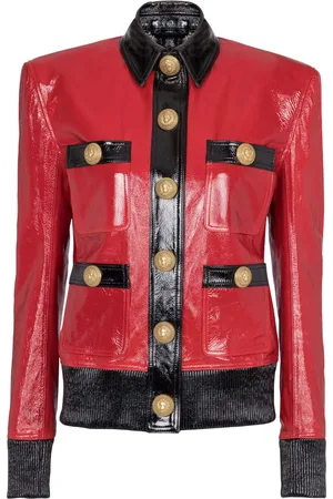 Balmain Two-tone patent leather jacket