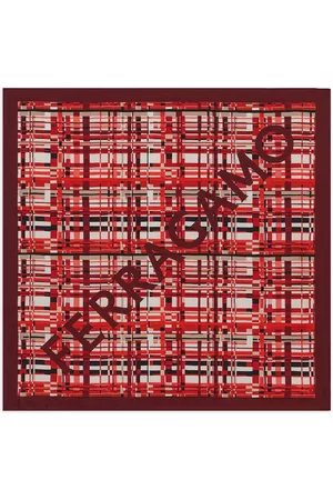 Salvatore Ferragamo Women Scarves - Check-print silk foulard scarf