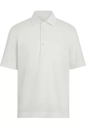 Z Zegna Men Polo Shirts - Short-sleeve linen polo shirt
