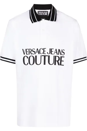 VERSACE Logo-print cotton polo shirt