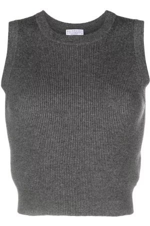 Brunello Cucinelli Women Vests & Camis - Cropped cashmere knitted vest