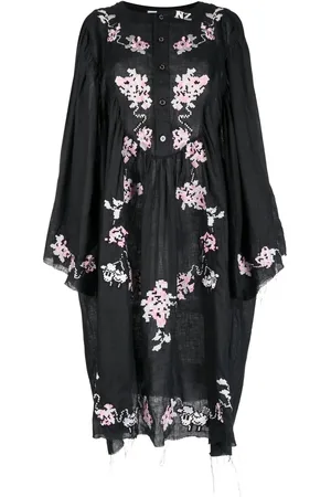 Natasha Zinko Geometric-embroidered midi dress