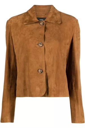 arma leder Women Leather Jackets - Emy buttoned suede jacket
